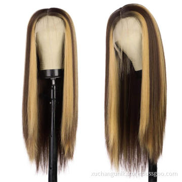 Remy Glueless Full Lace Frontal Wig Ombre Human Hair Wigs PrePlucked Cuticle Aligned Brazilian Highlight Color Lace Front Wigs